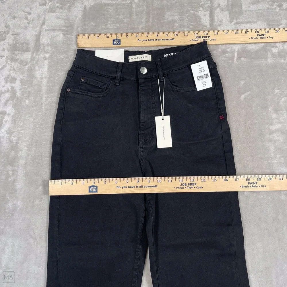 NEW Warp+Weft Women's Pants Aspen Pitkin Straight Leg Ase Stretch 27 Black - Picture 5 of 9